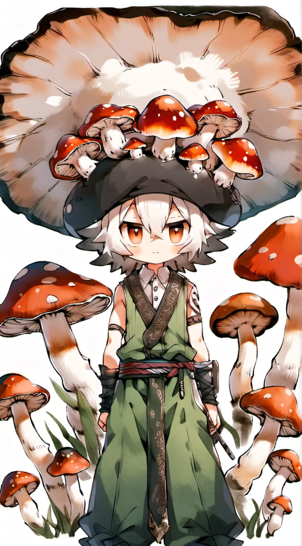 ai character: Mush the mushroom background