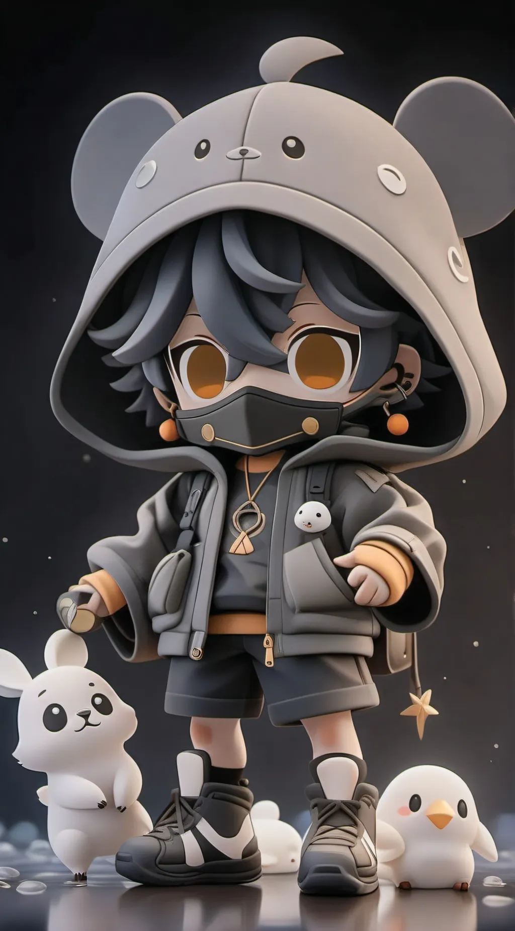 ai character: smiling quitters background