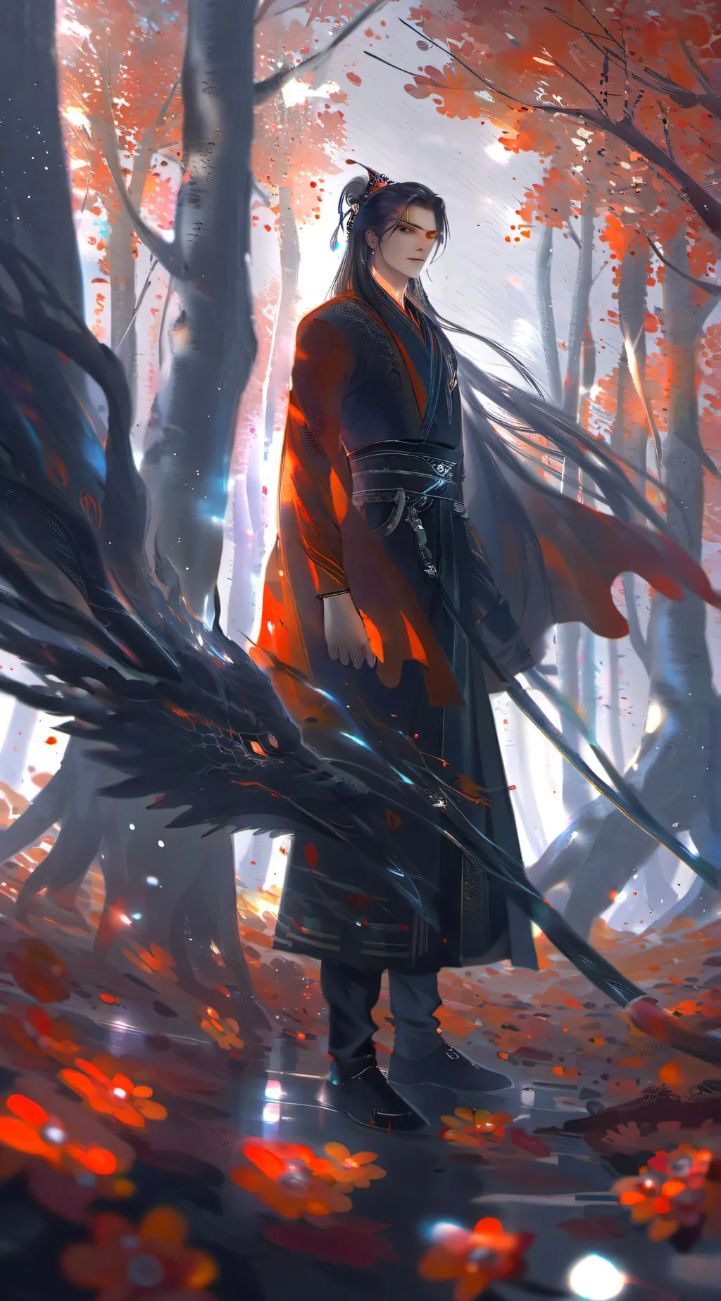 ai character: Autumn background