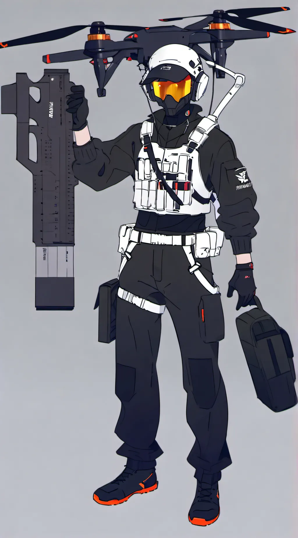 ai character: N And uzi  background