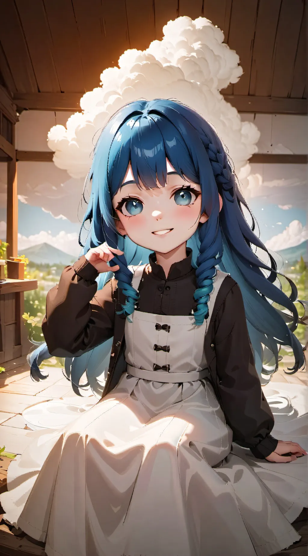 ai character: Cloudy background