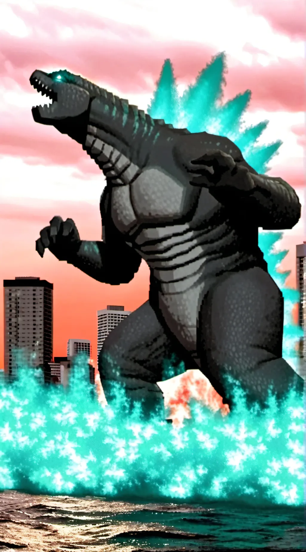 ai character: Godzilla background