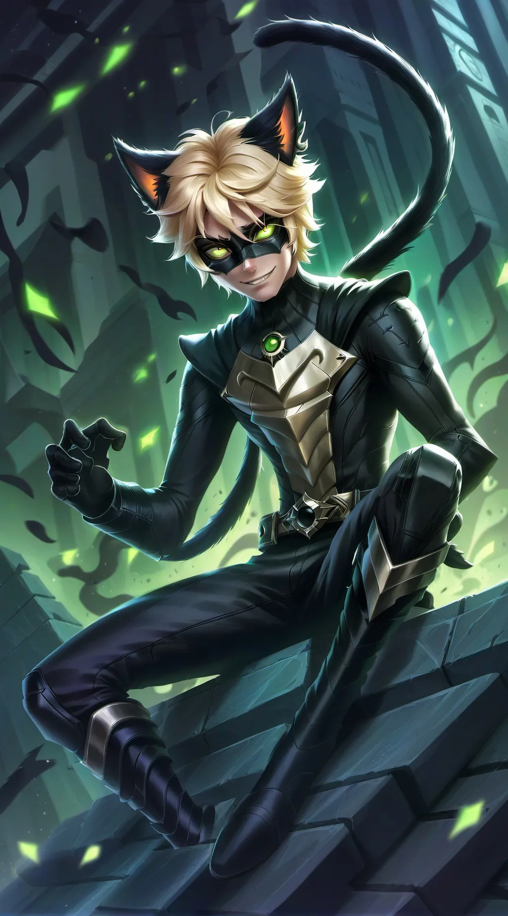 ai character: «• Cat noir •» background