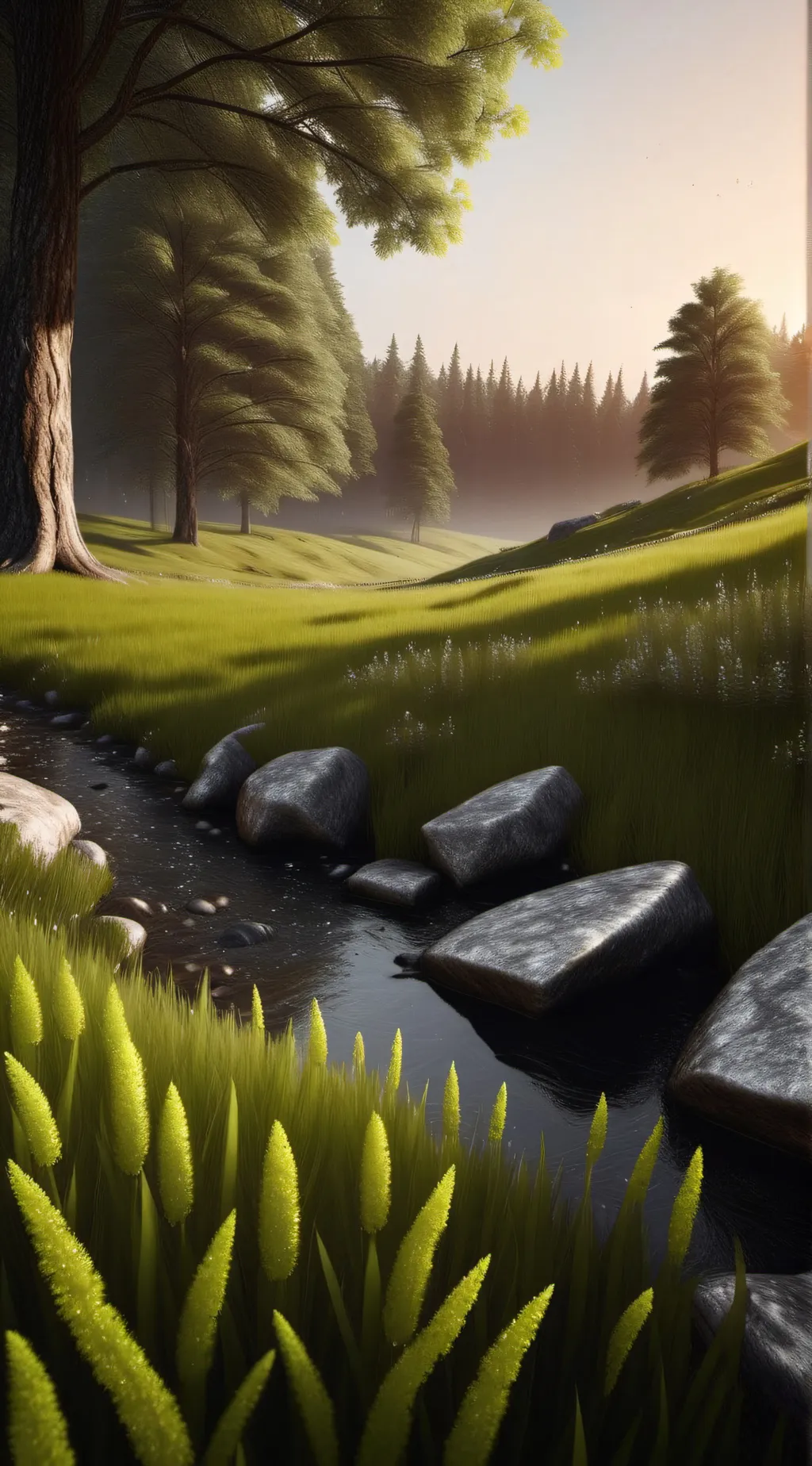 ai character: Grass but nice background