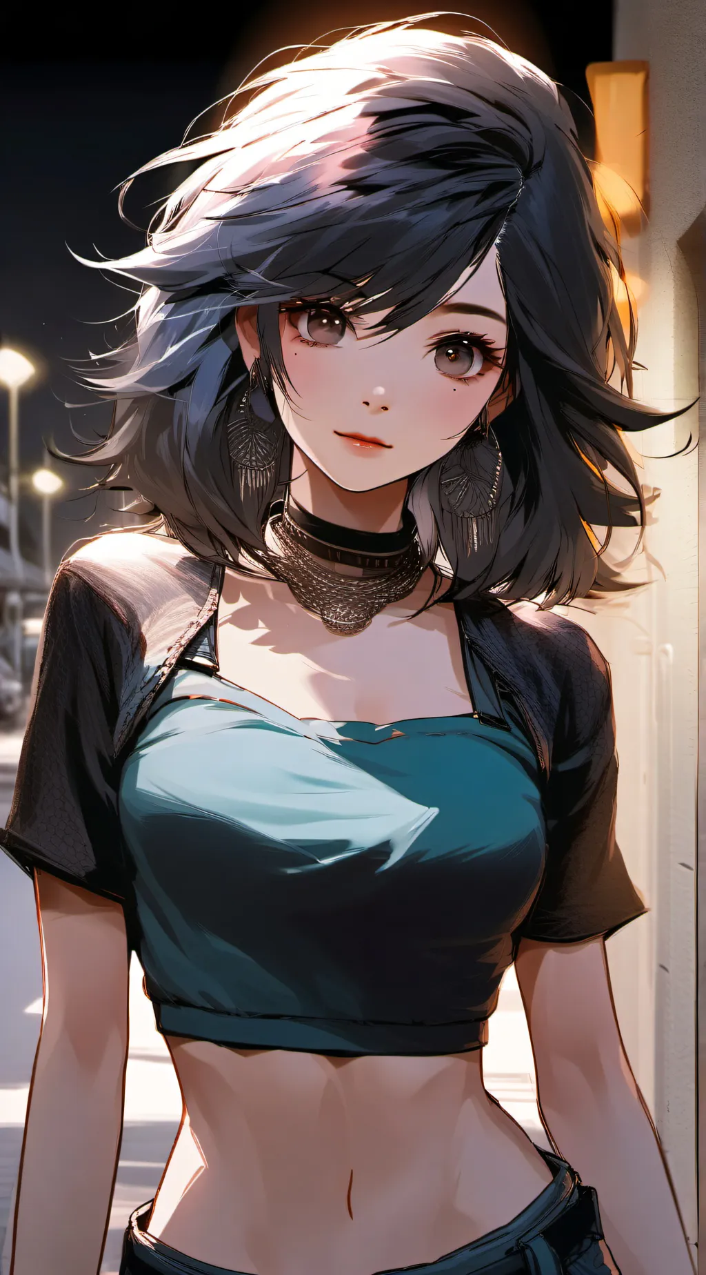 ai character: Violet background