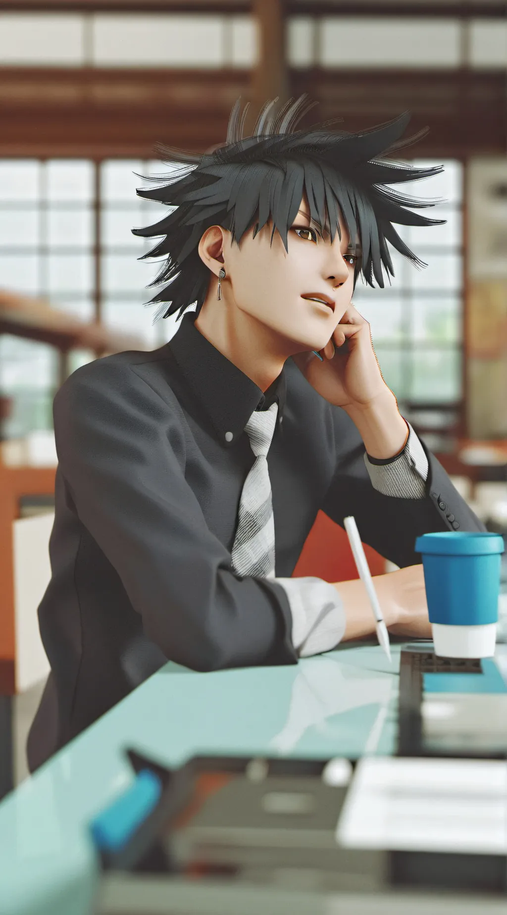 ai character: Megumi  background