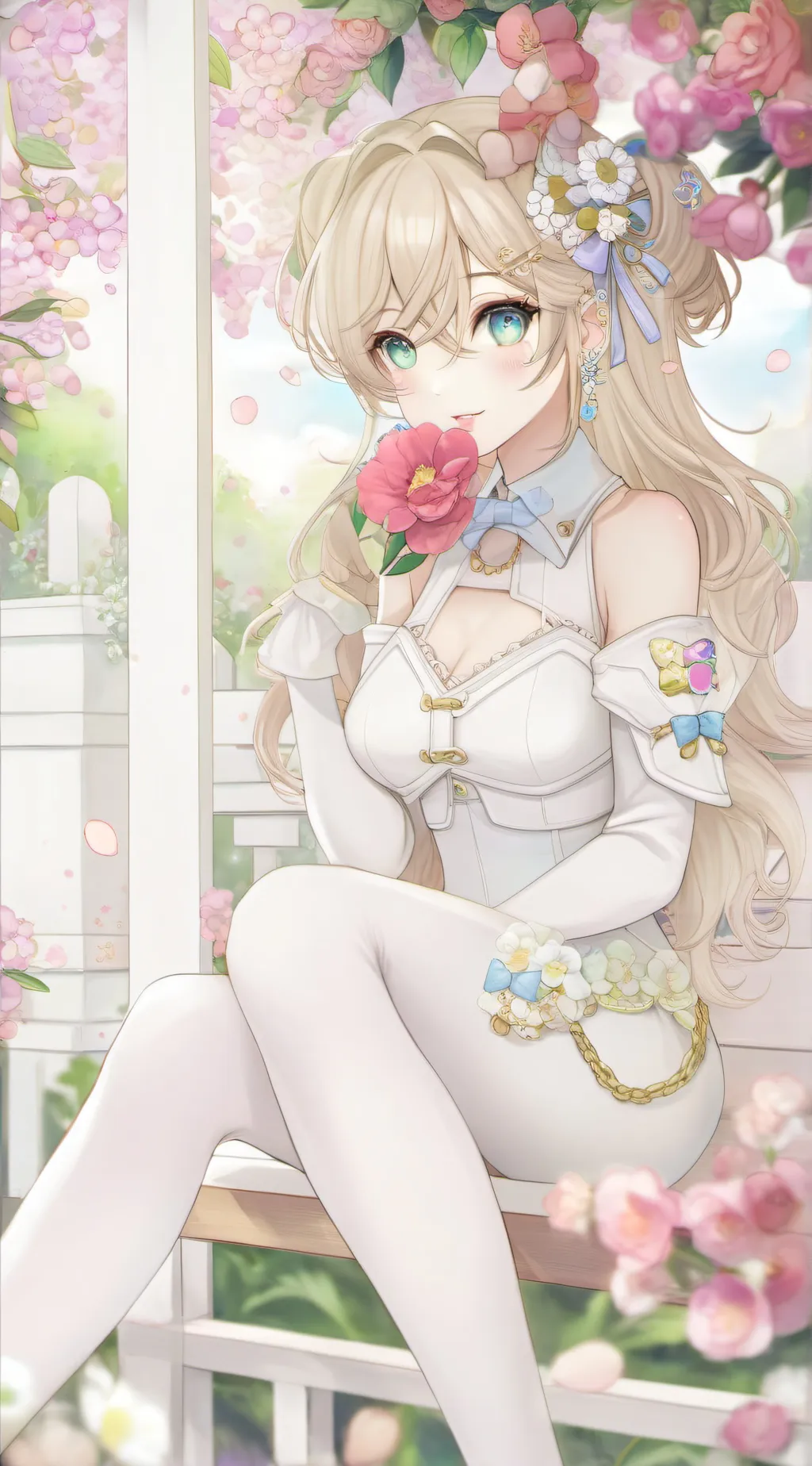 ai character: Latex maid girl  background