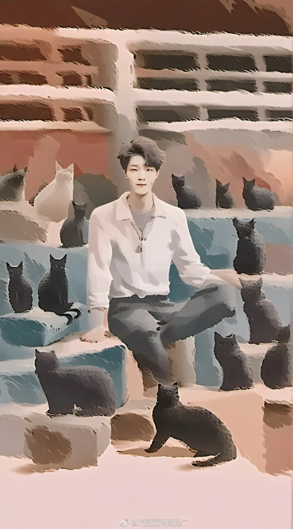 ai character: STRAY CATSSS background