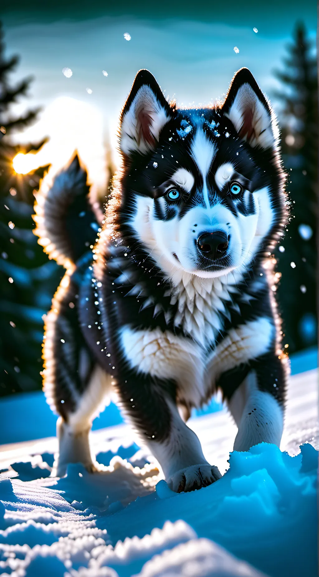 ai character: Snow background