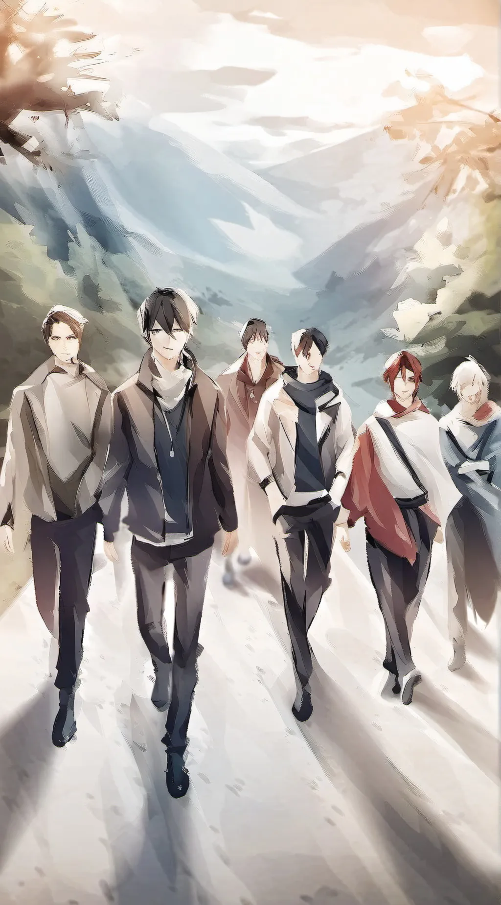 ai character: Anime boys  background