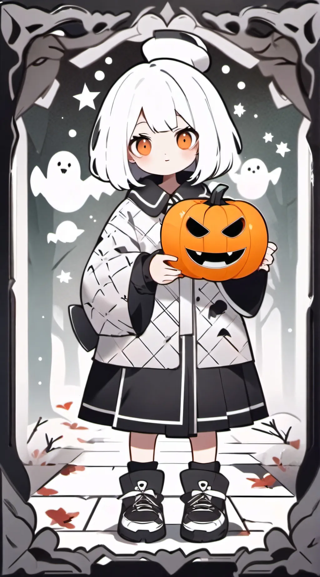 ai character: Pumpkin background