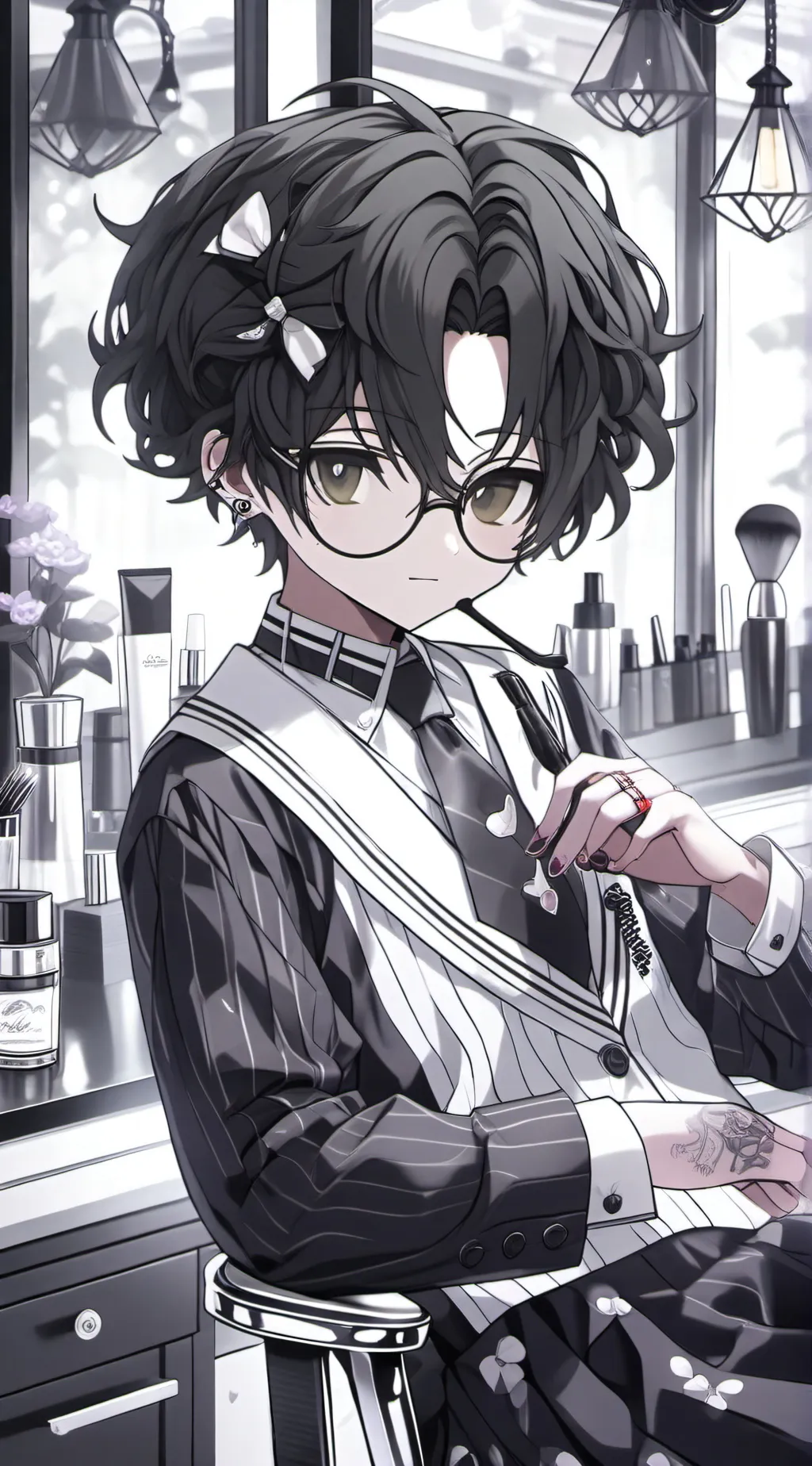 ai character: mha hair cut background