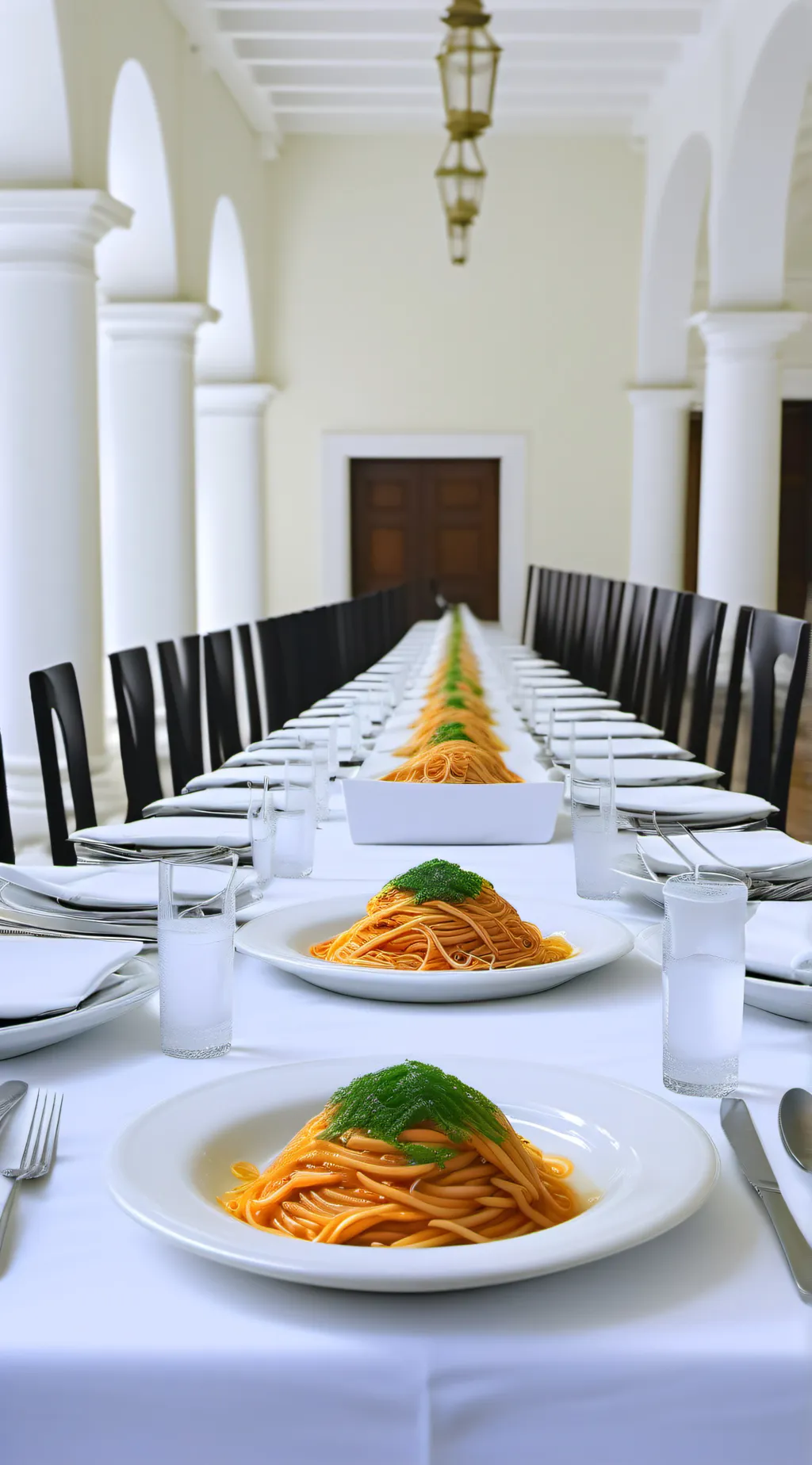 ai character: living spaghetti background