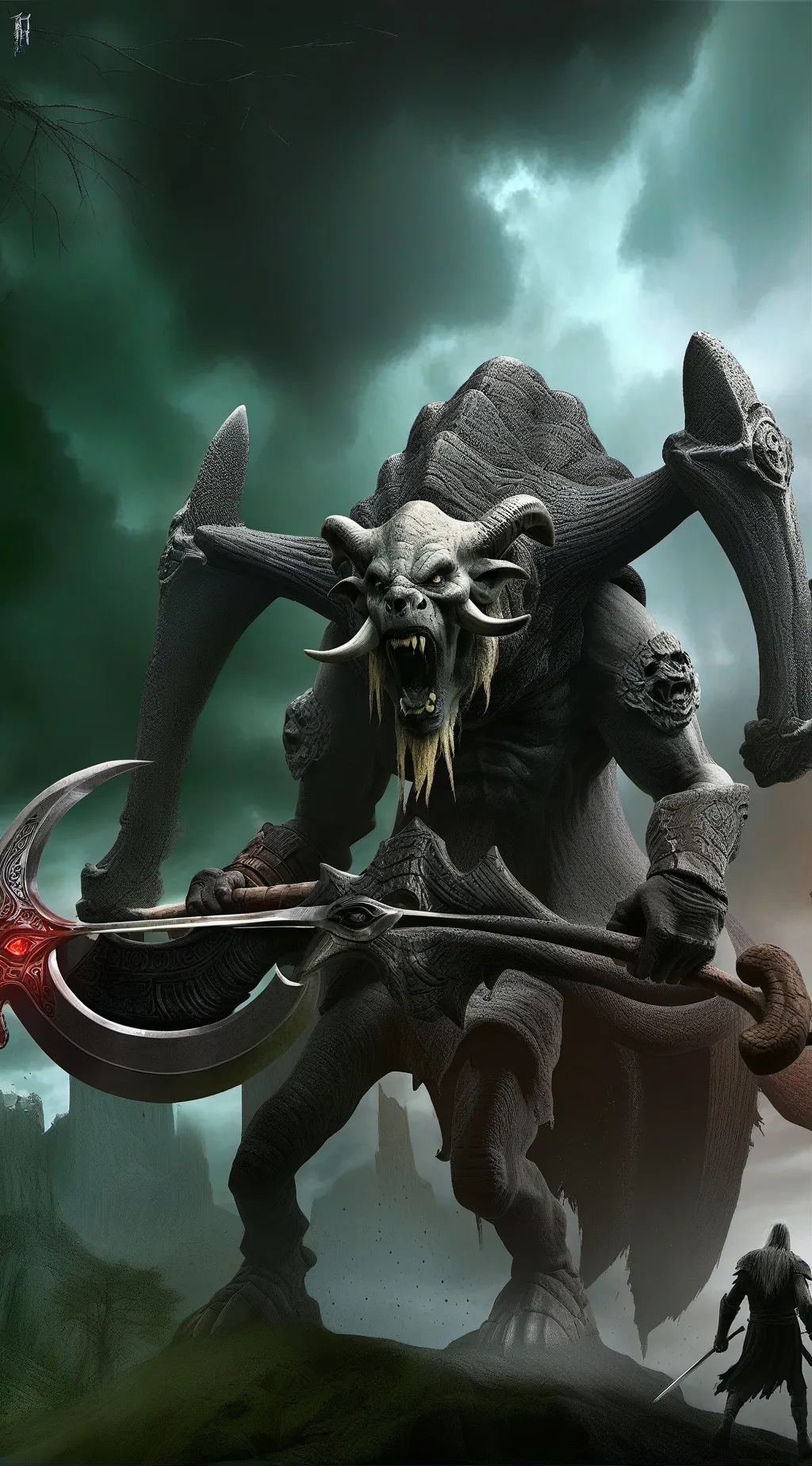 ai character: Rock monster background