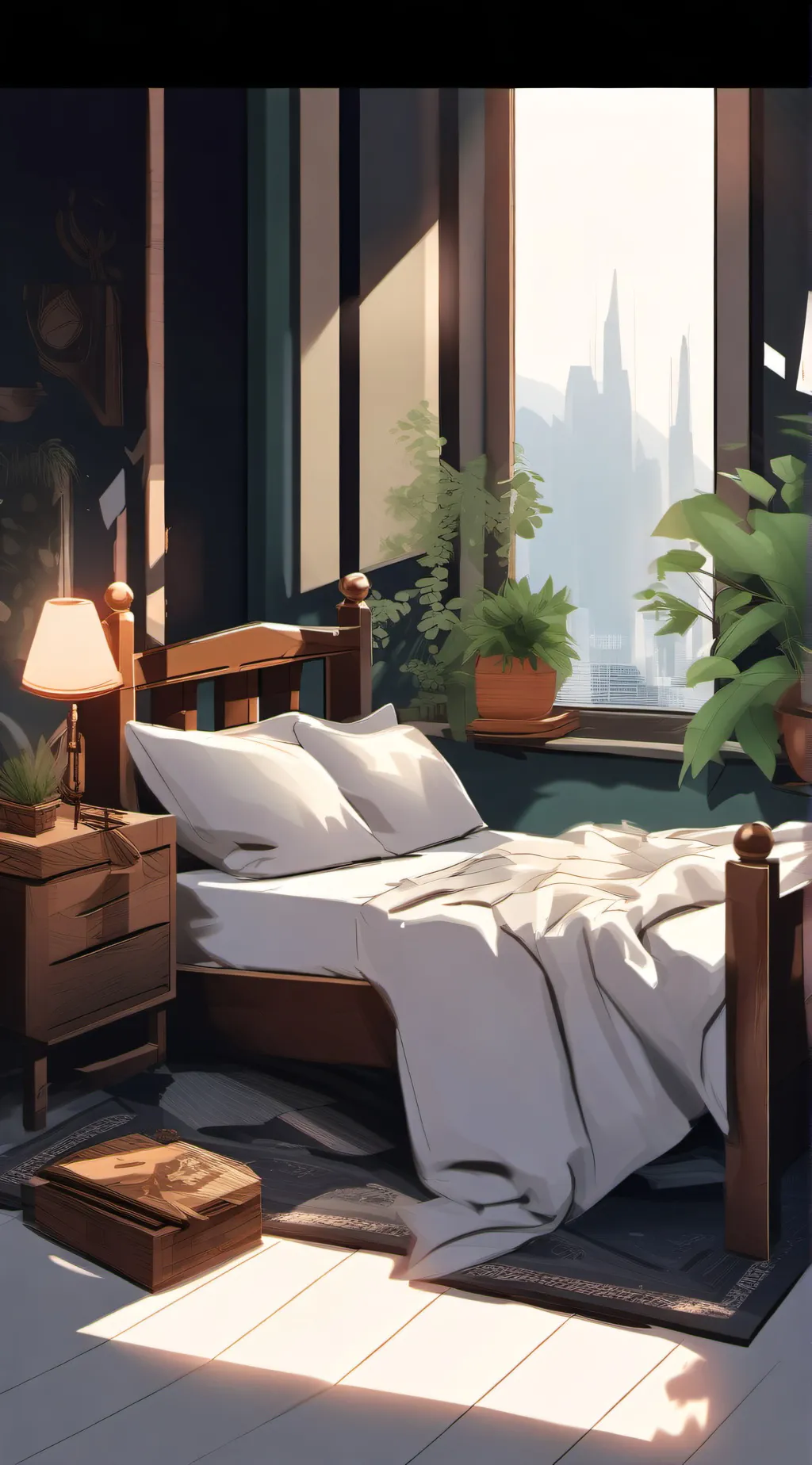 ai character: bed background