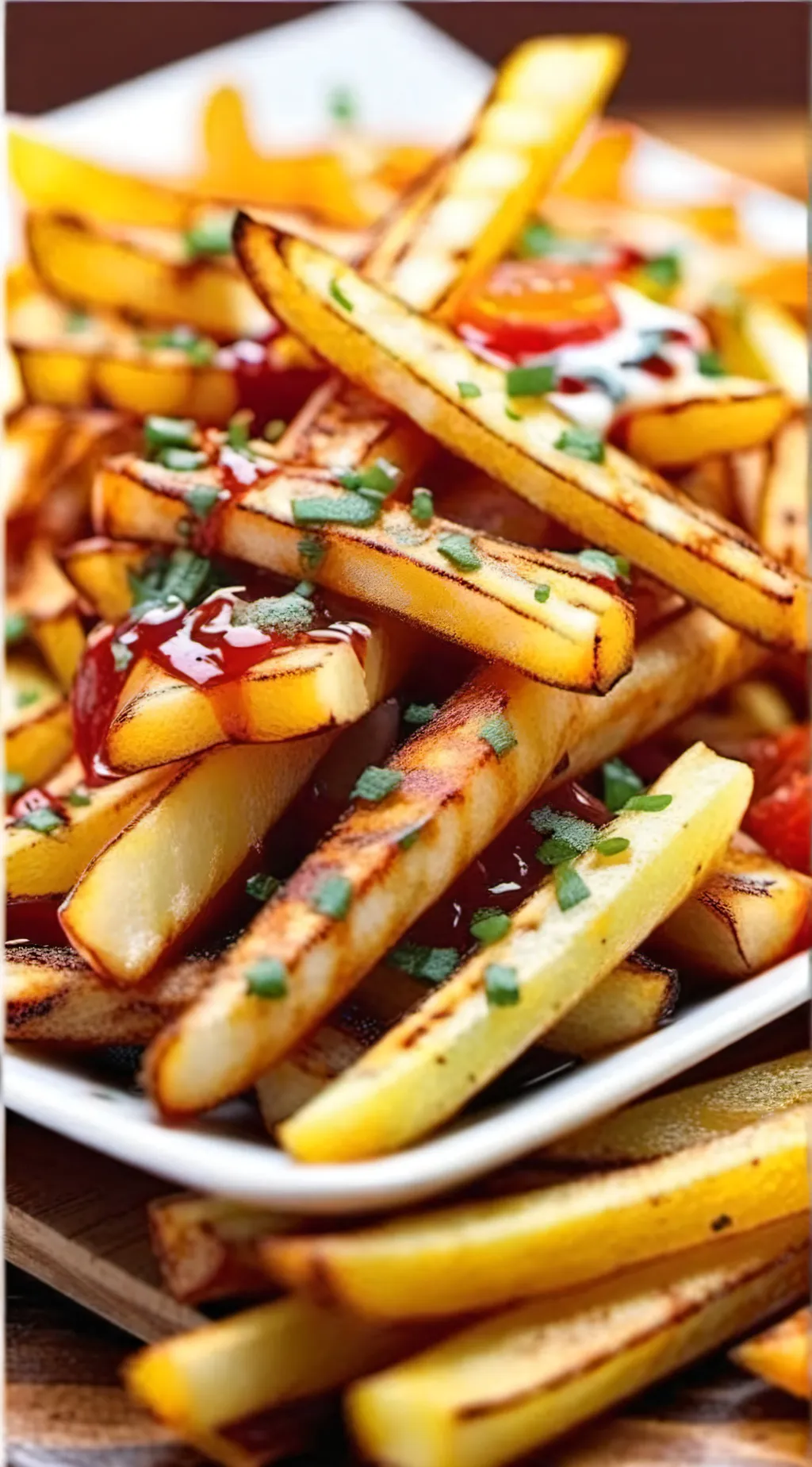 ai character: french fries background