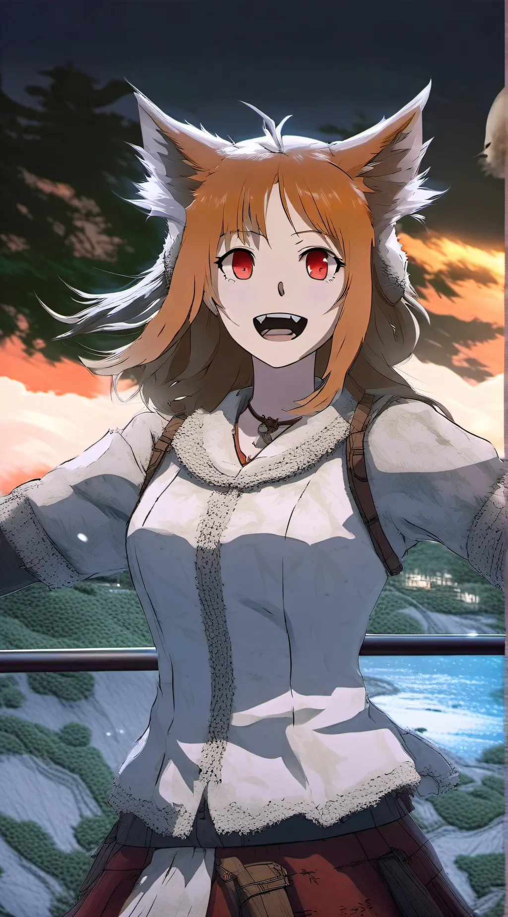 ai character: Cat girl background