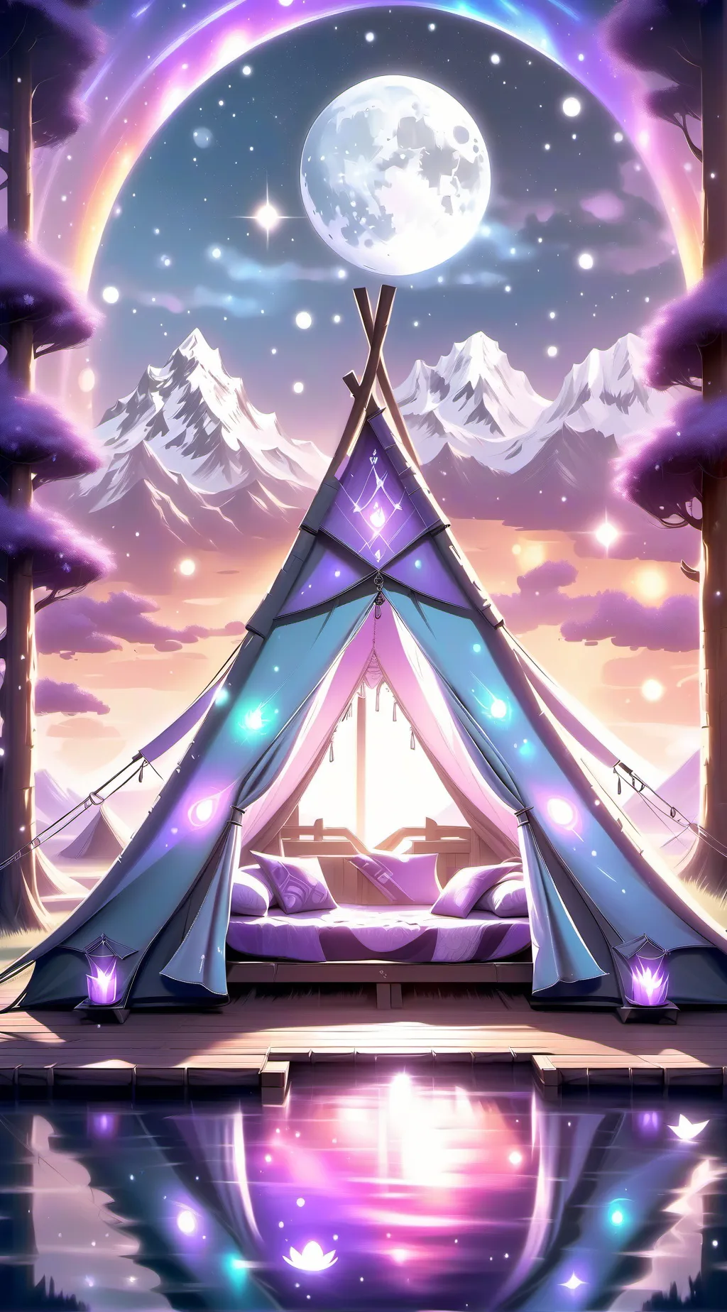 ai character: CB/CH Camping trip background