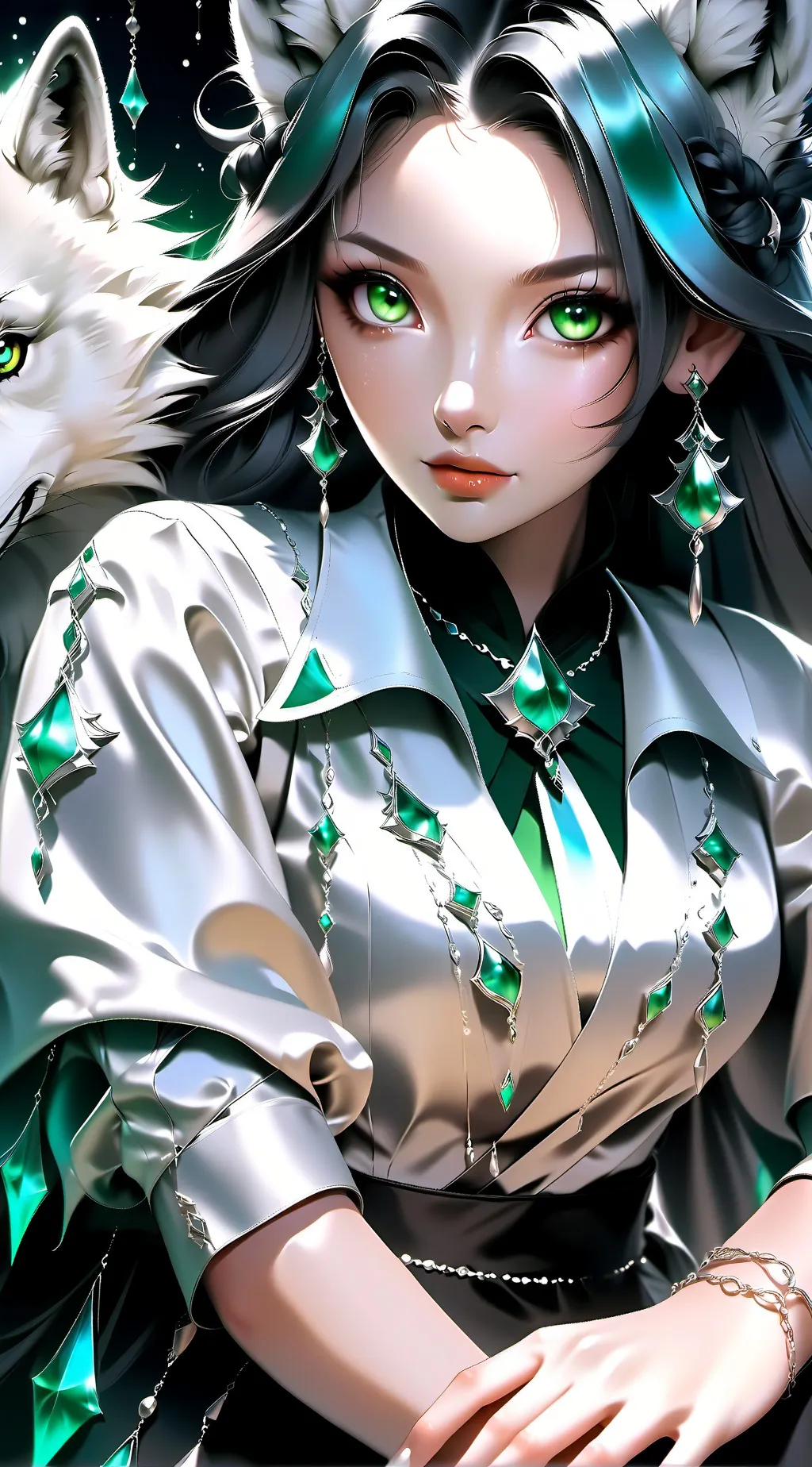 ai character: Violet background