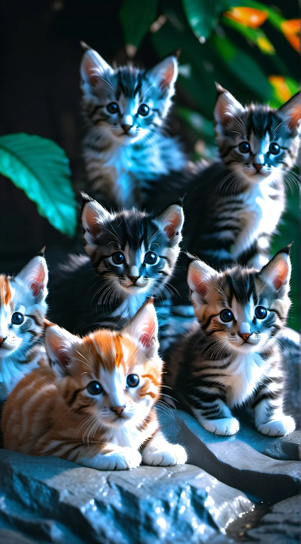 ai character: kittens  background