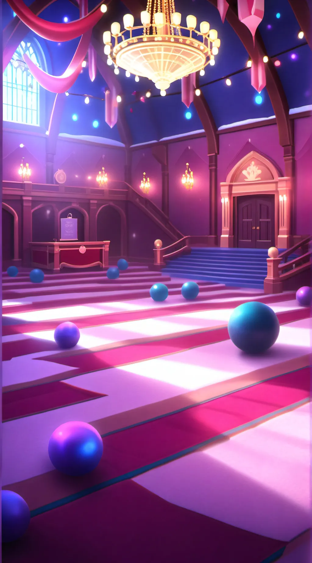 ai character:  teacher yule ball background