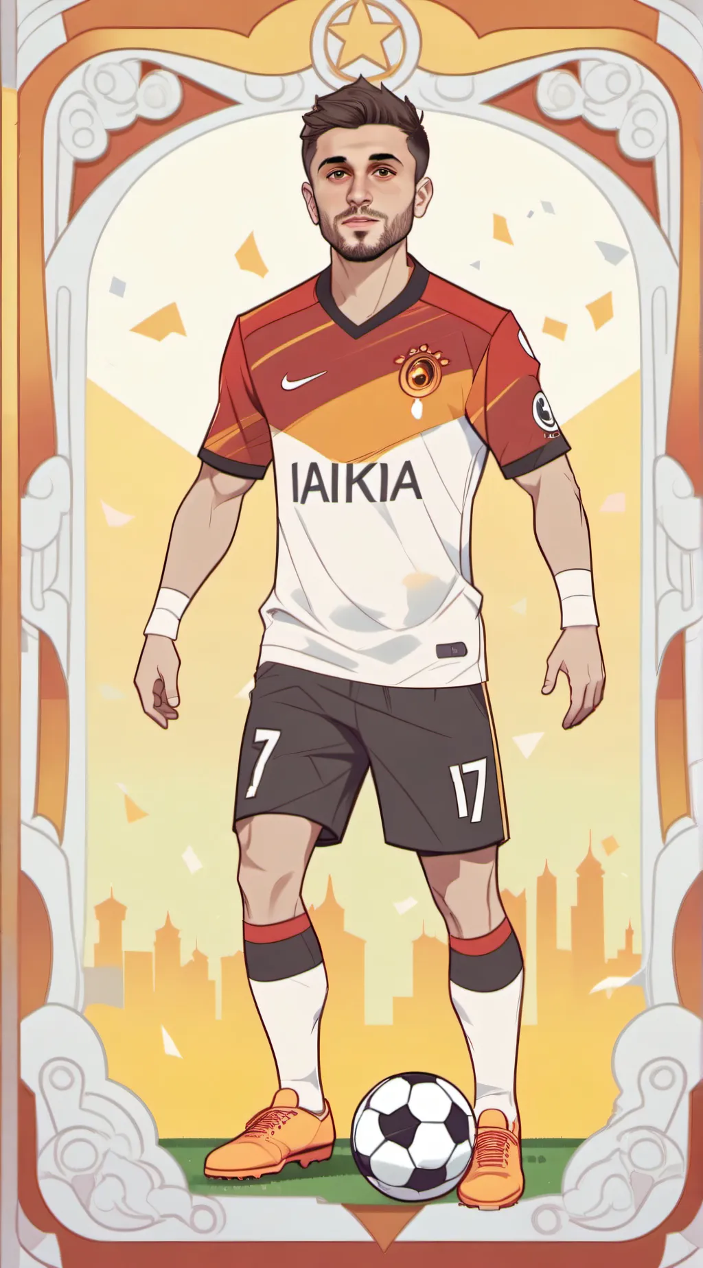 ai character:  Kerem Aktürkoğlu background