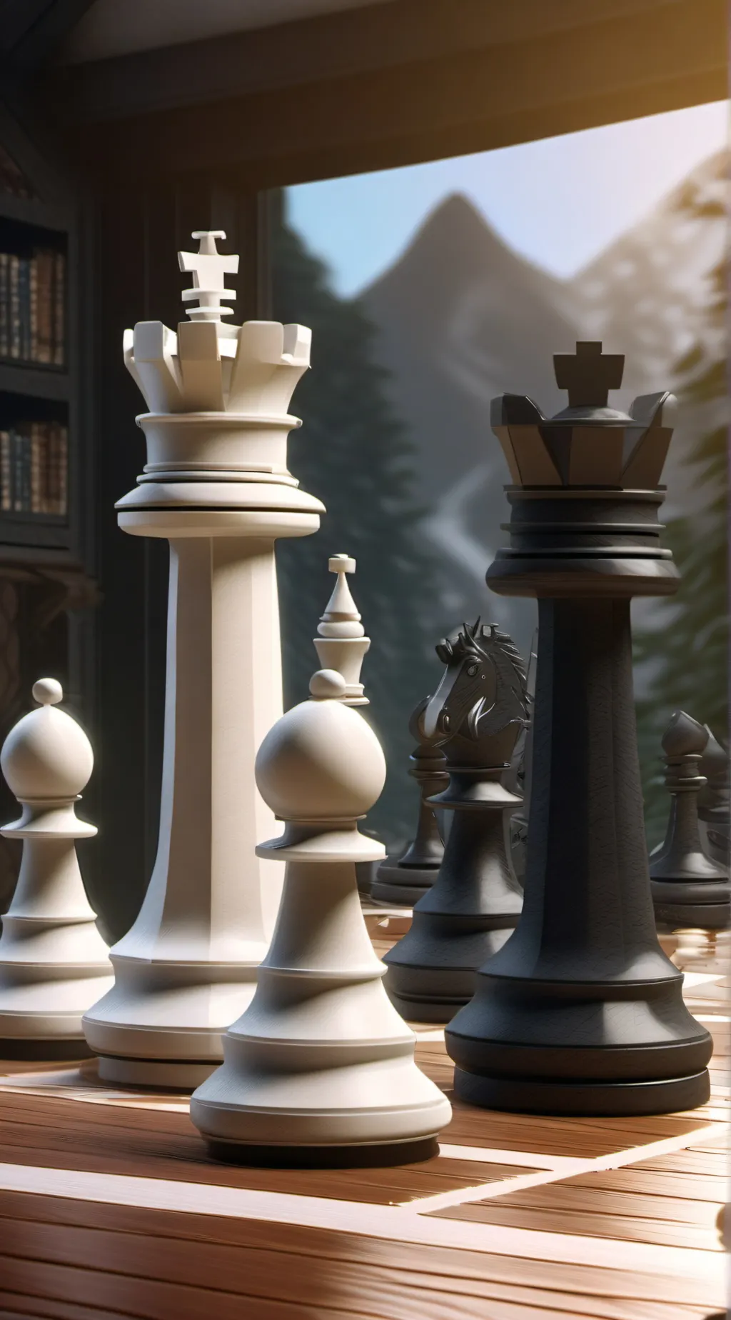 ai character: Chess board background