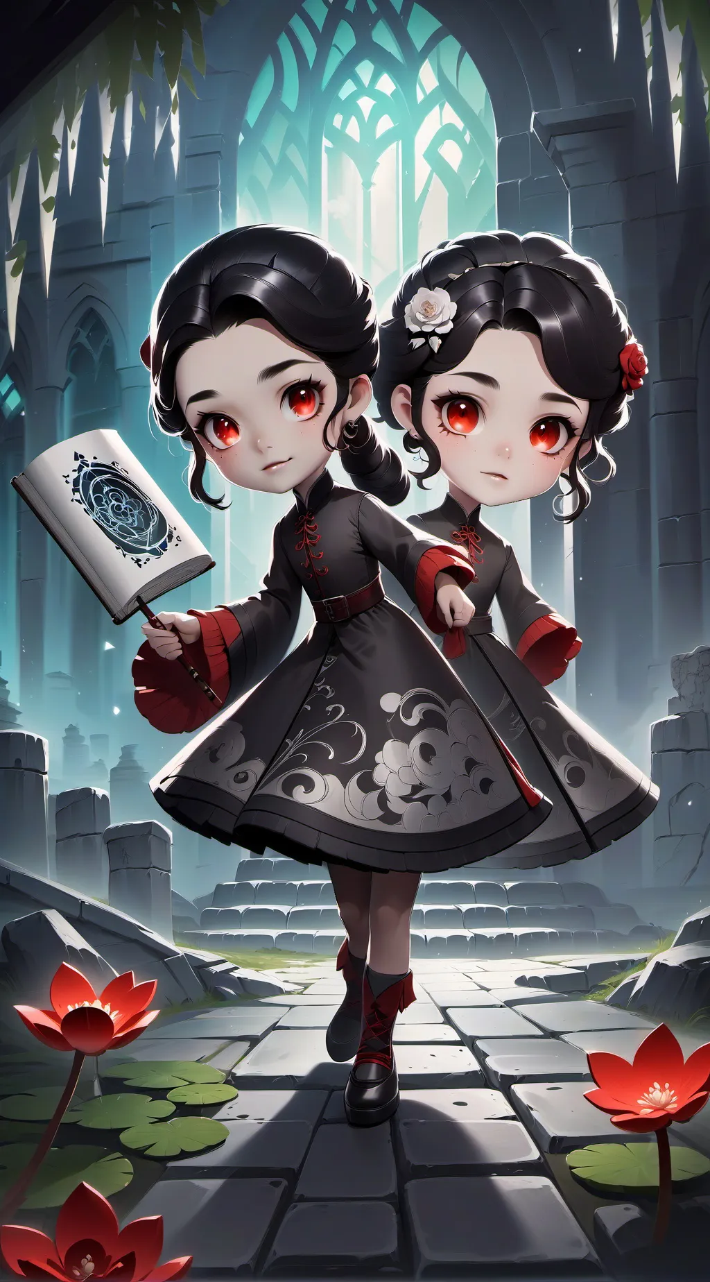 ai character: Evil sister  background