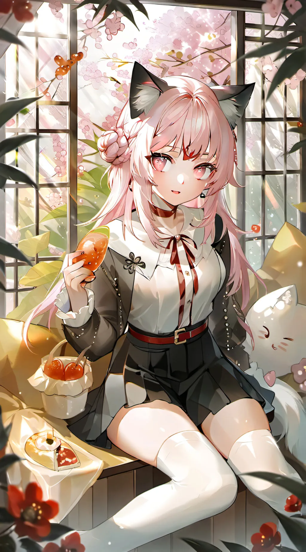 ai character: jjk meets uwu cat background