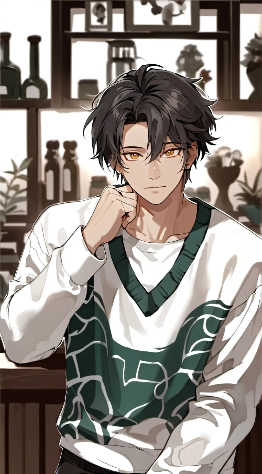 ai character: • Sebastian💞🌝 background