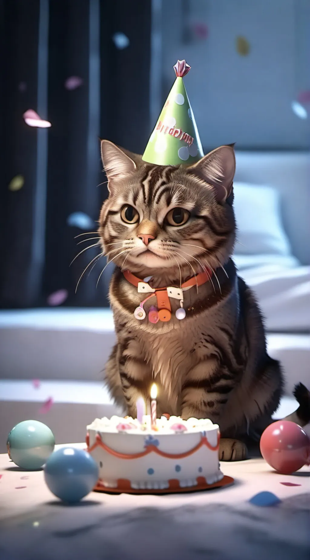ai character: cat birthday  background