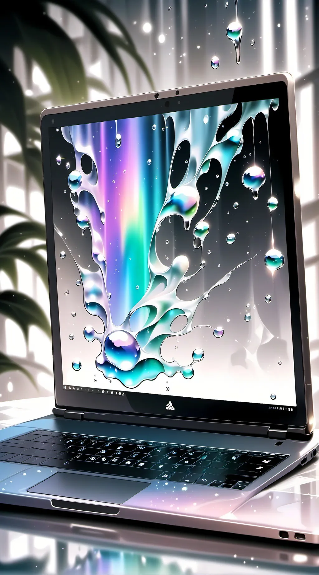 ai character: roasting laptop background