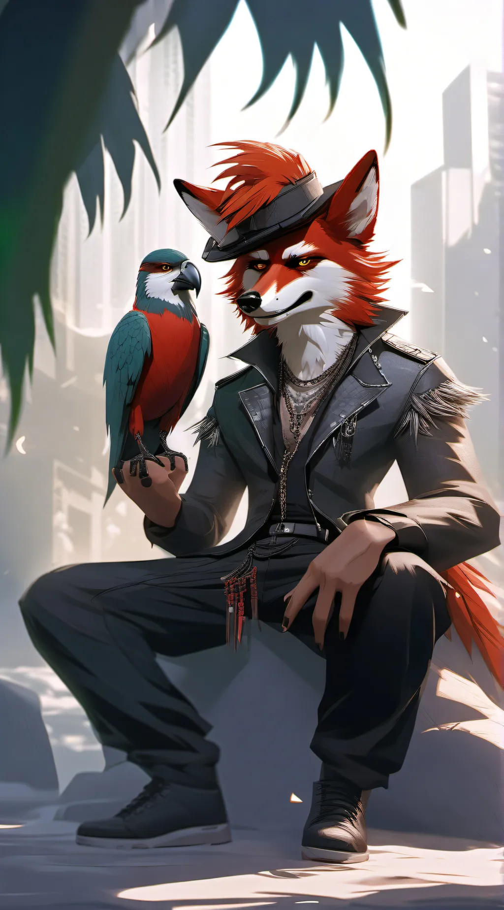 ai character: Rockstar Foxy background