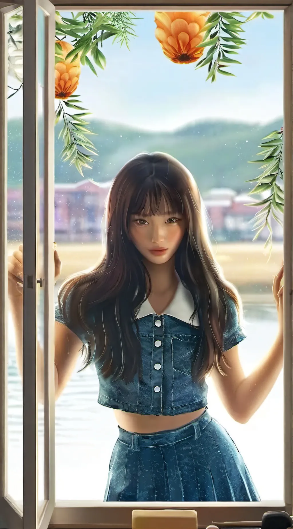 ai character: wonyoung  background