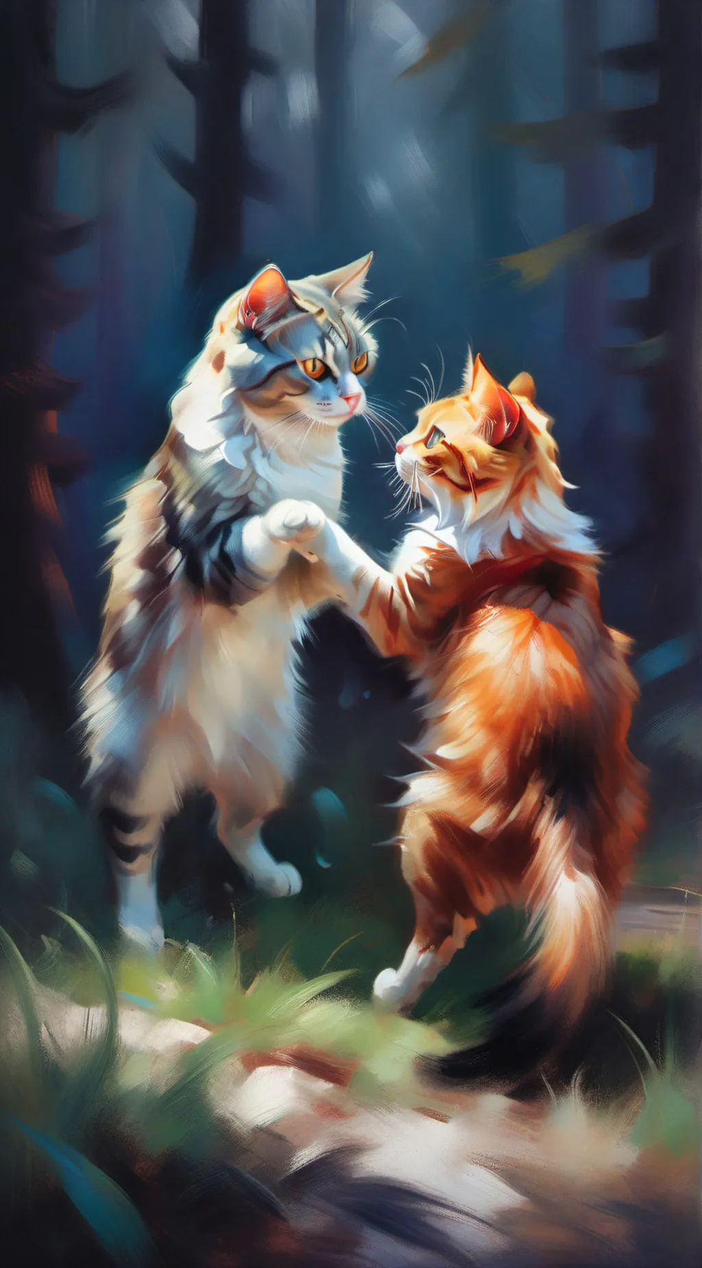 ai character: Gray paw background