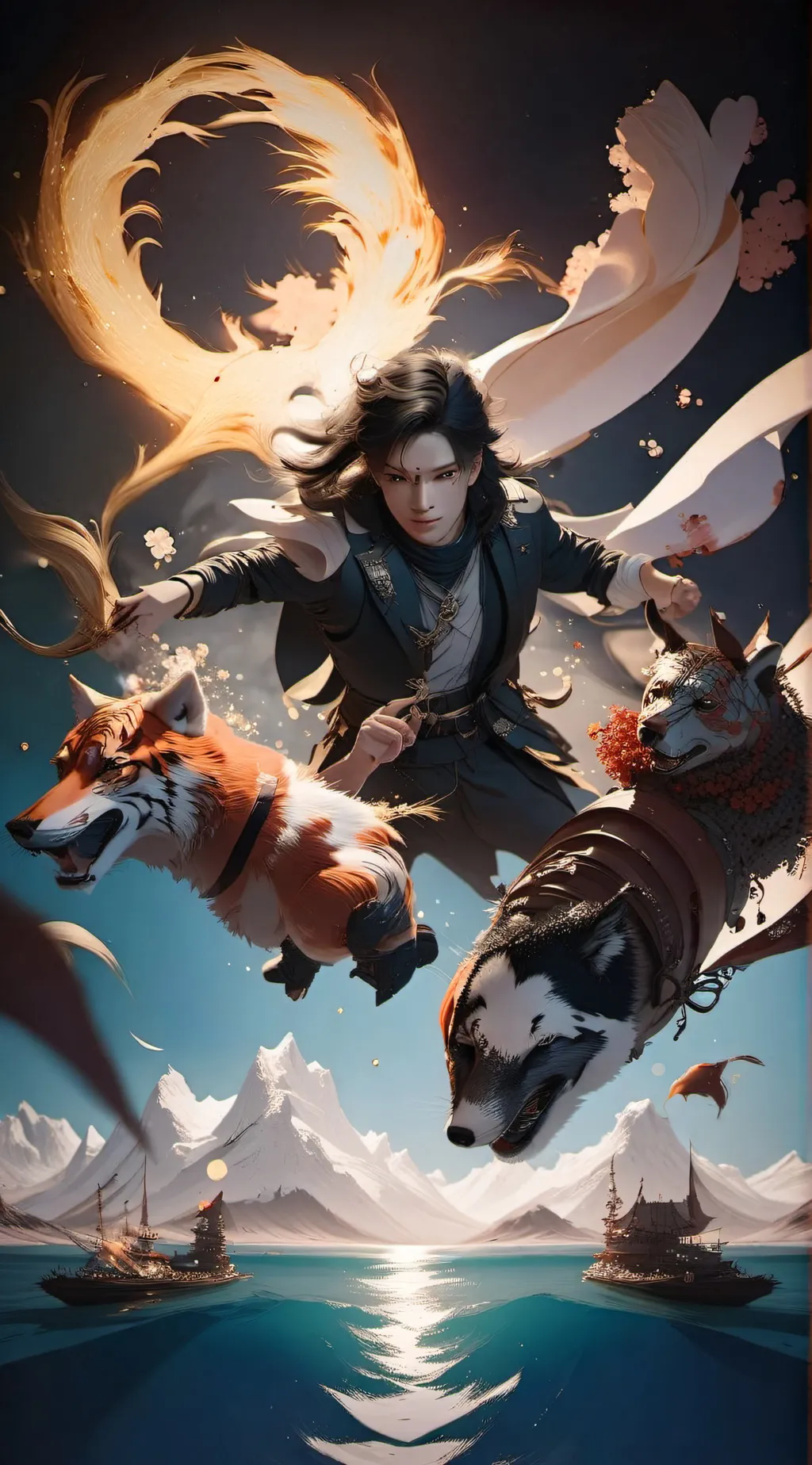 ai character: Wolf girl background