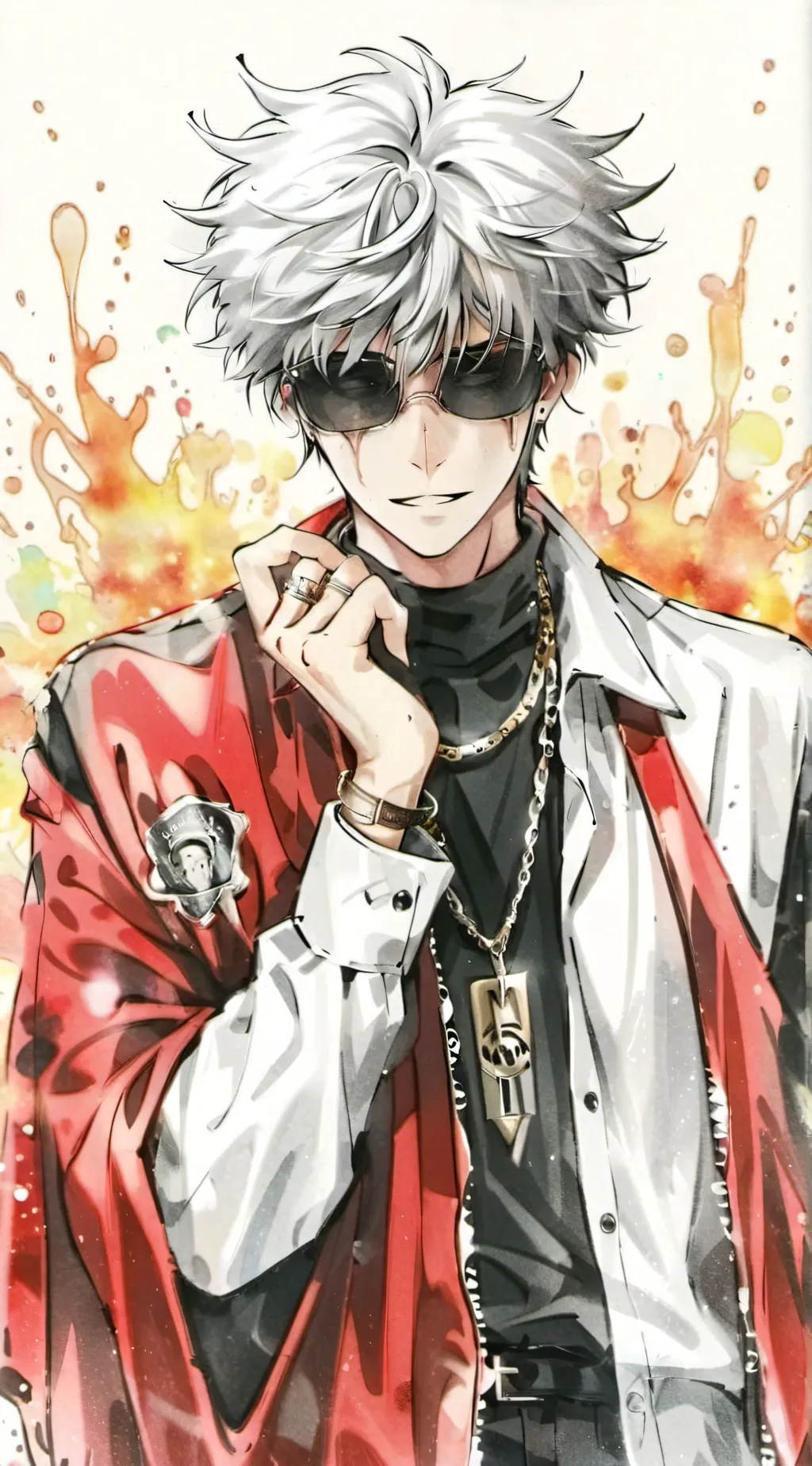 ai character: driped out gojo background