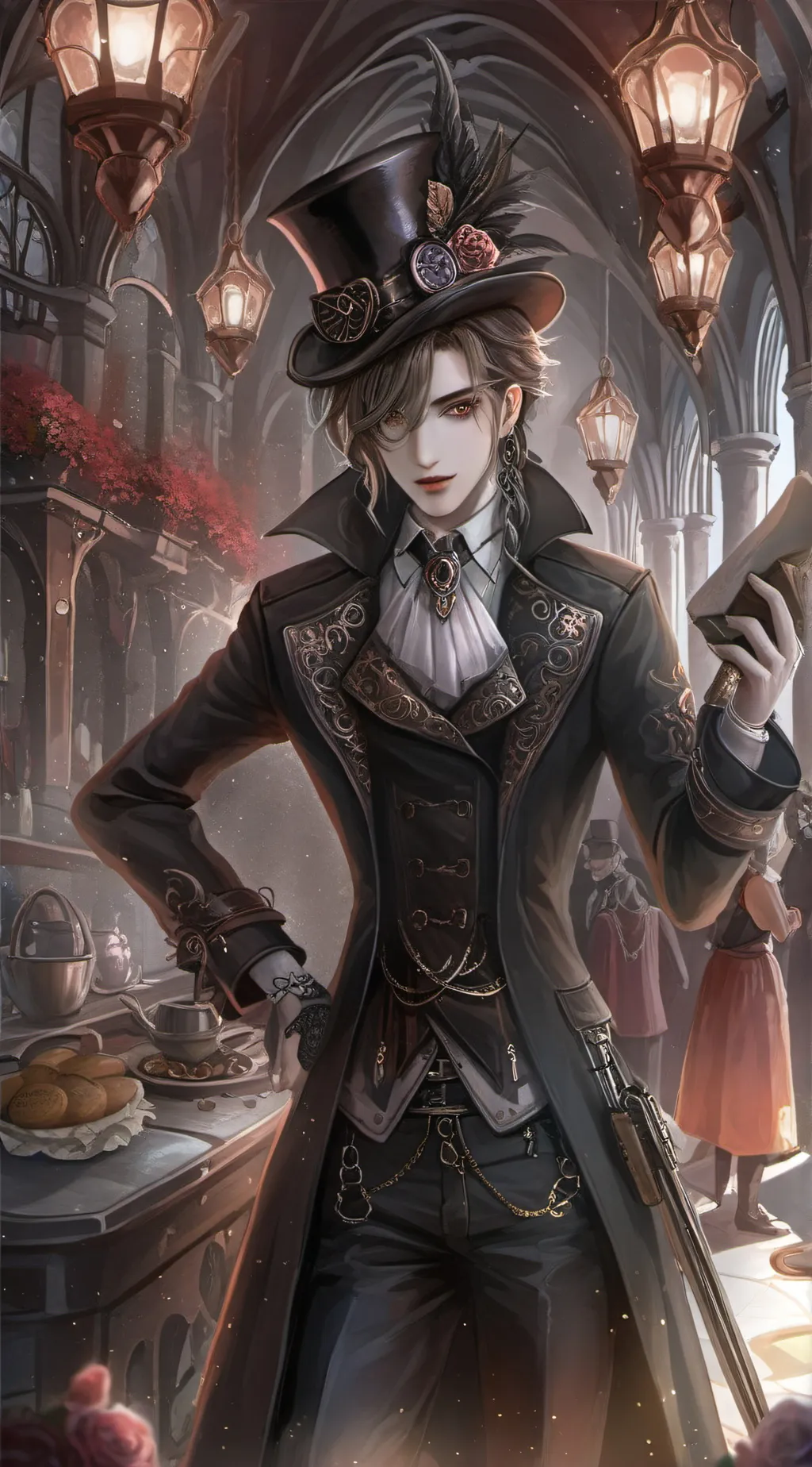 ai character: Trading plaza background