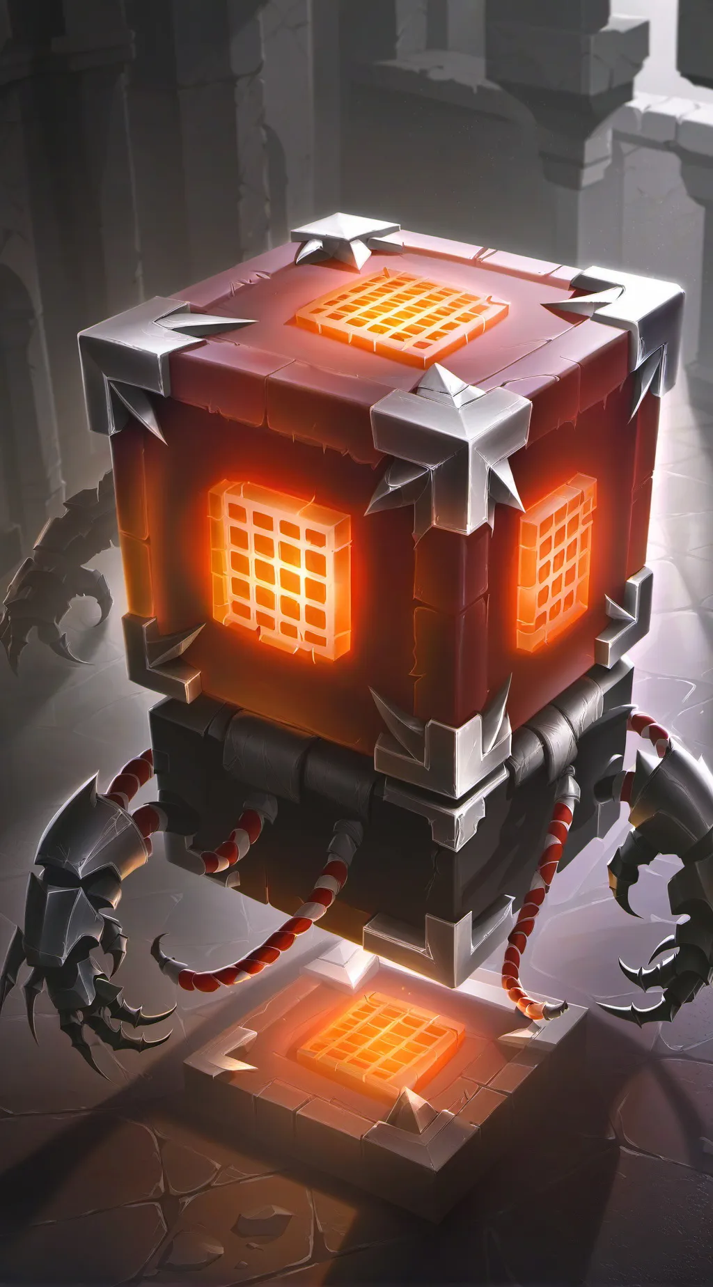 ai character: robotic cube background