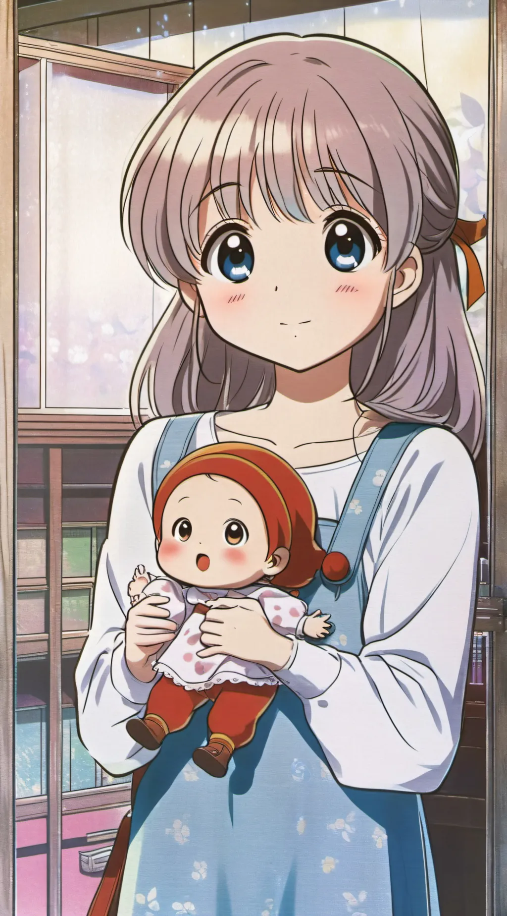 ai character: cute baby  background