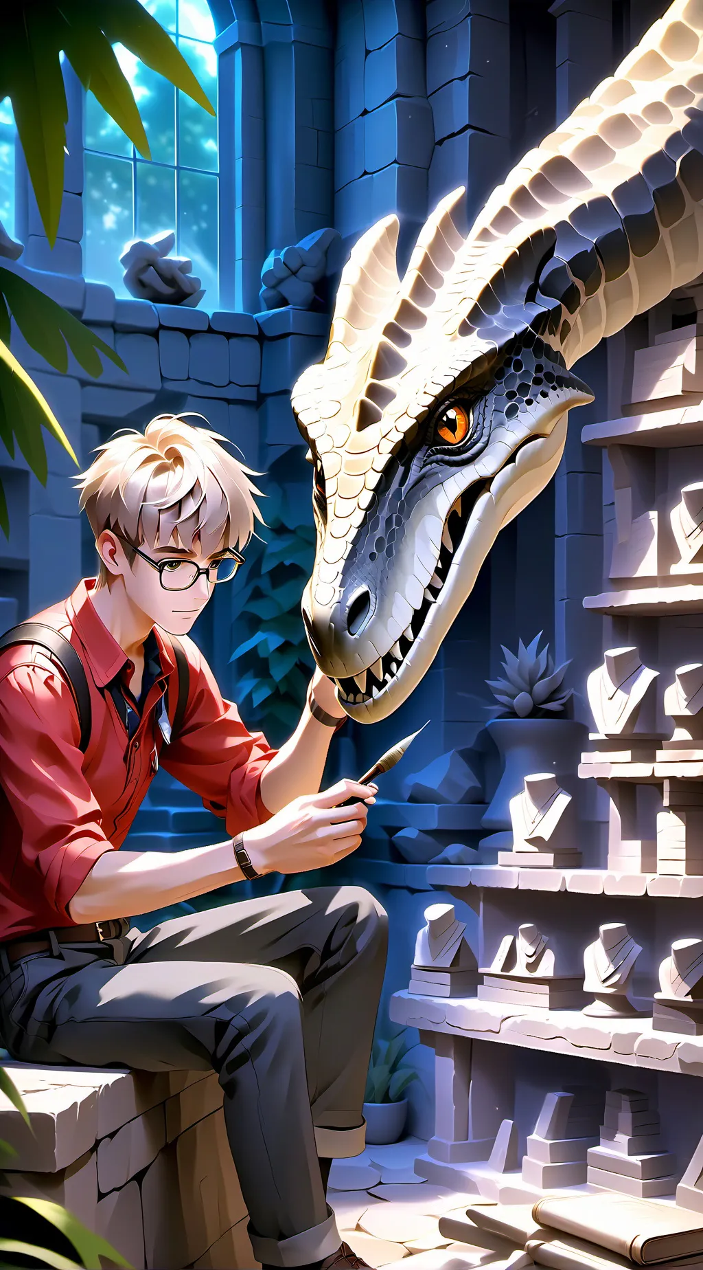 ai character: CJ & THE THERIZINO background