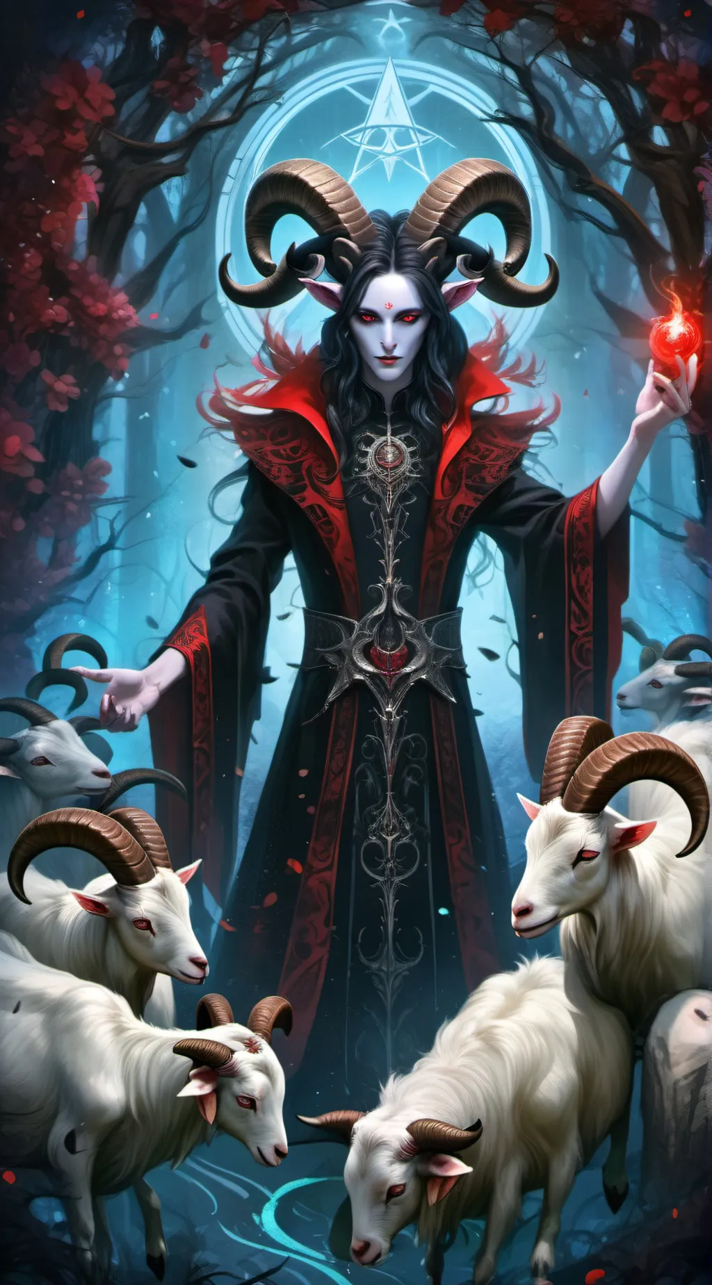 ai character: Baphomet  background