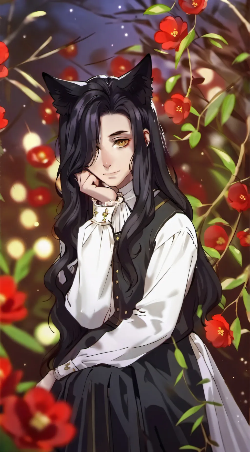 ai character: mittens the Neko  background