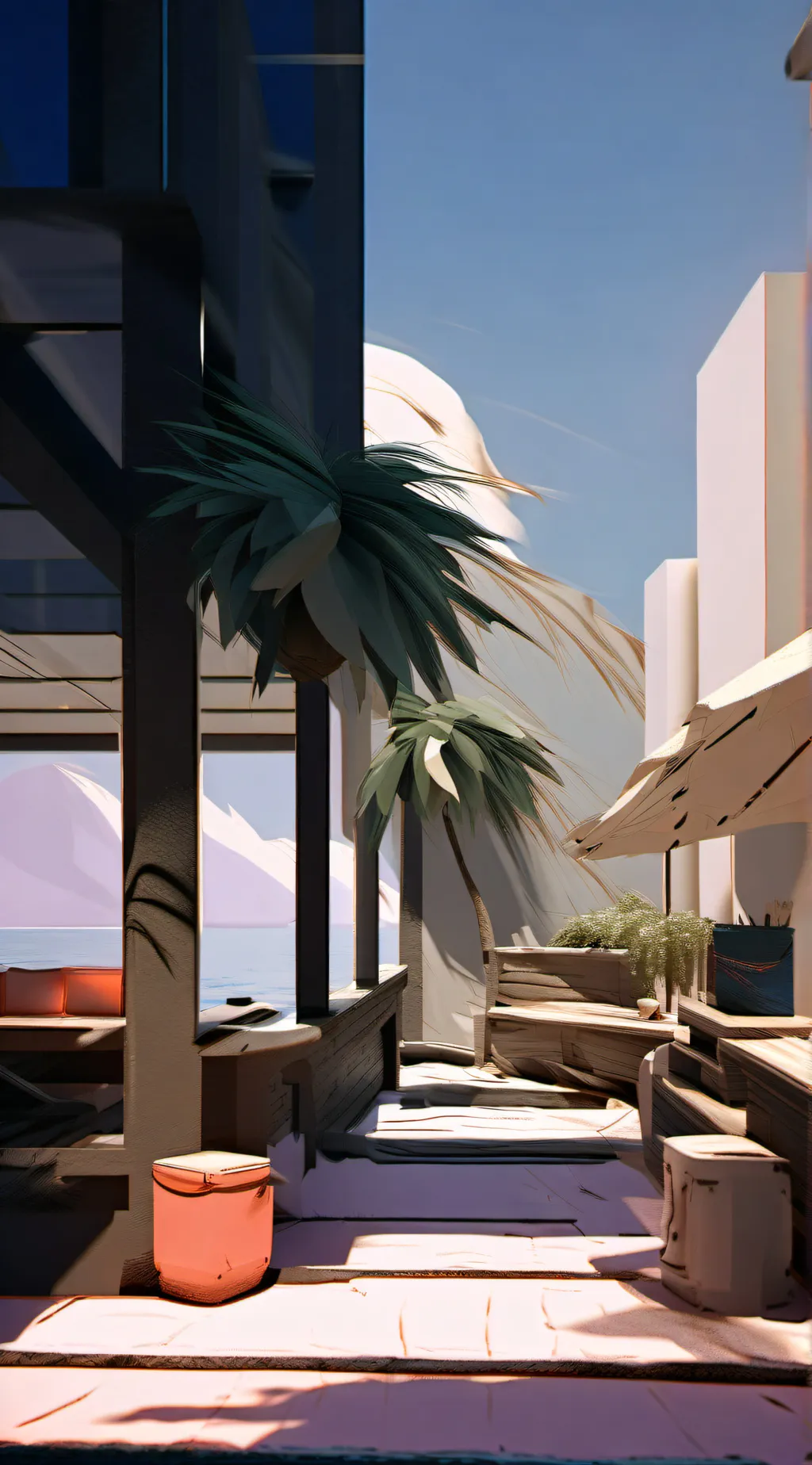 ai character: Mha beach  background