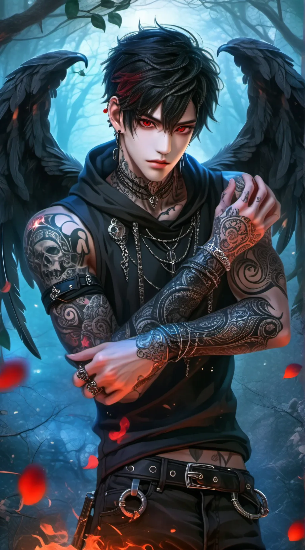 ai character: Raven blackwood background