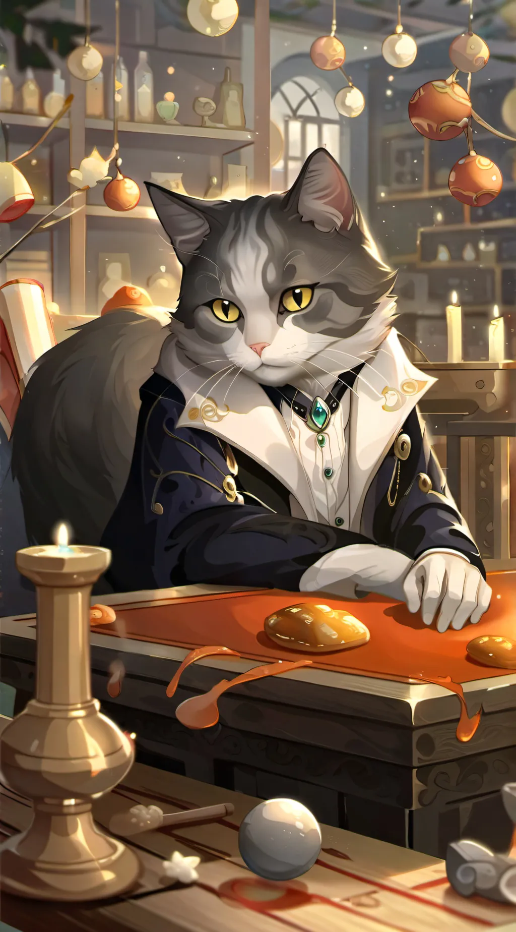 ai character: Kitty captain ￼￼ background