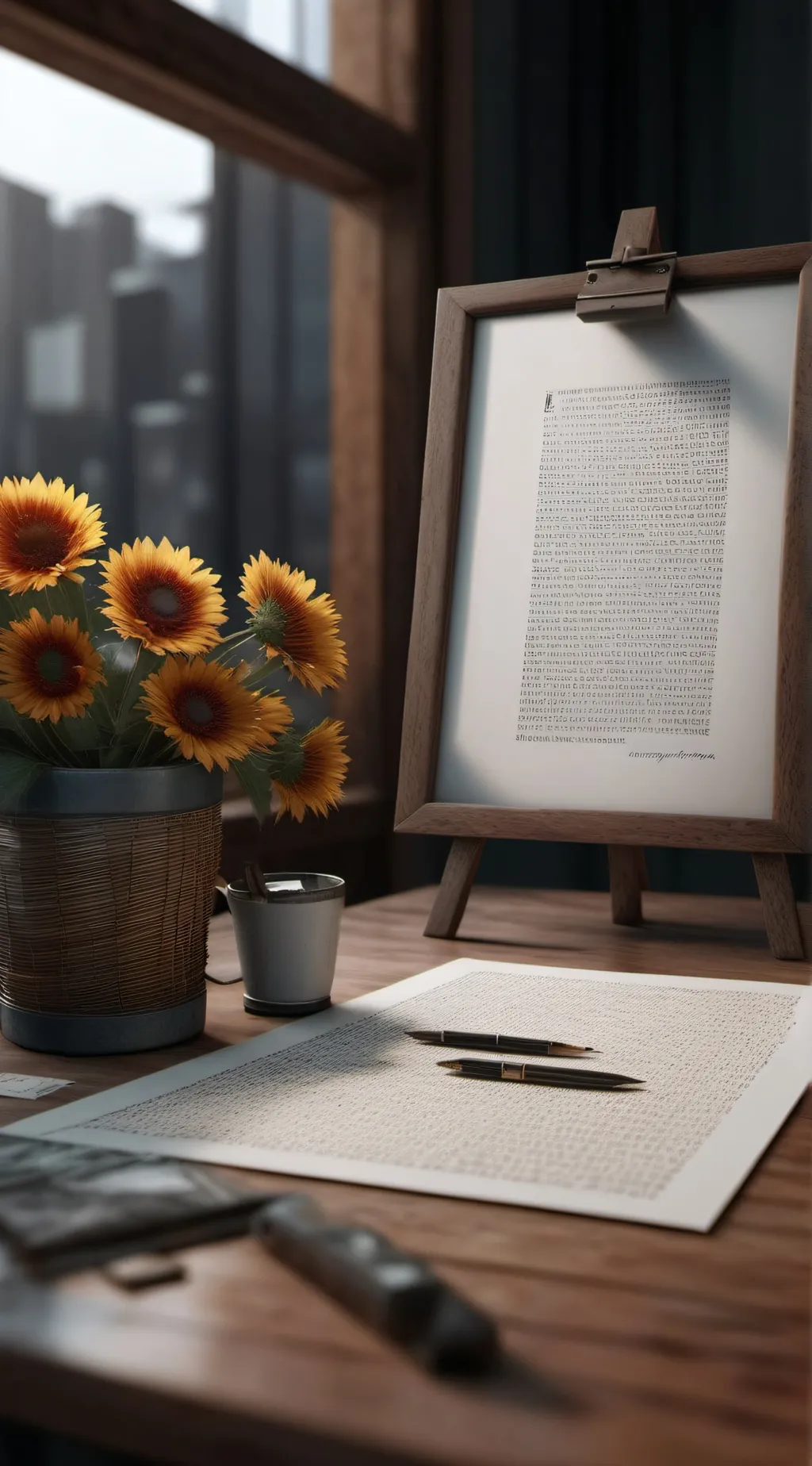 ai character: letter background