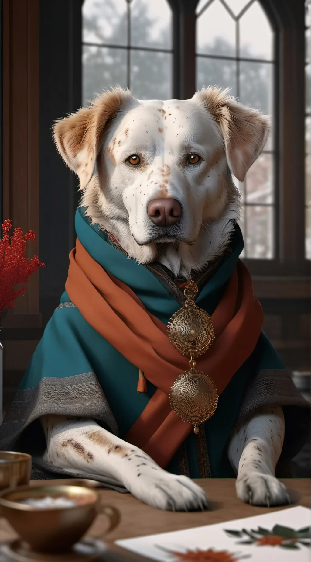 ai character: dog day background