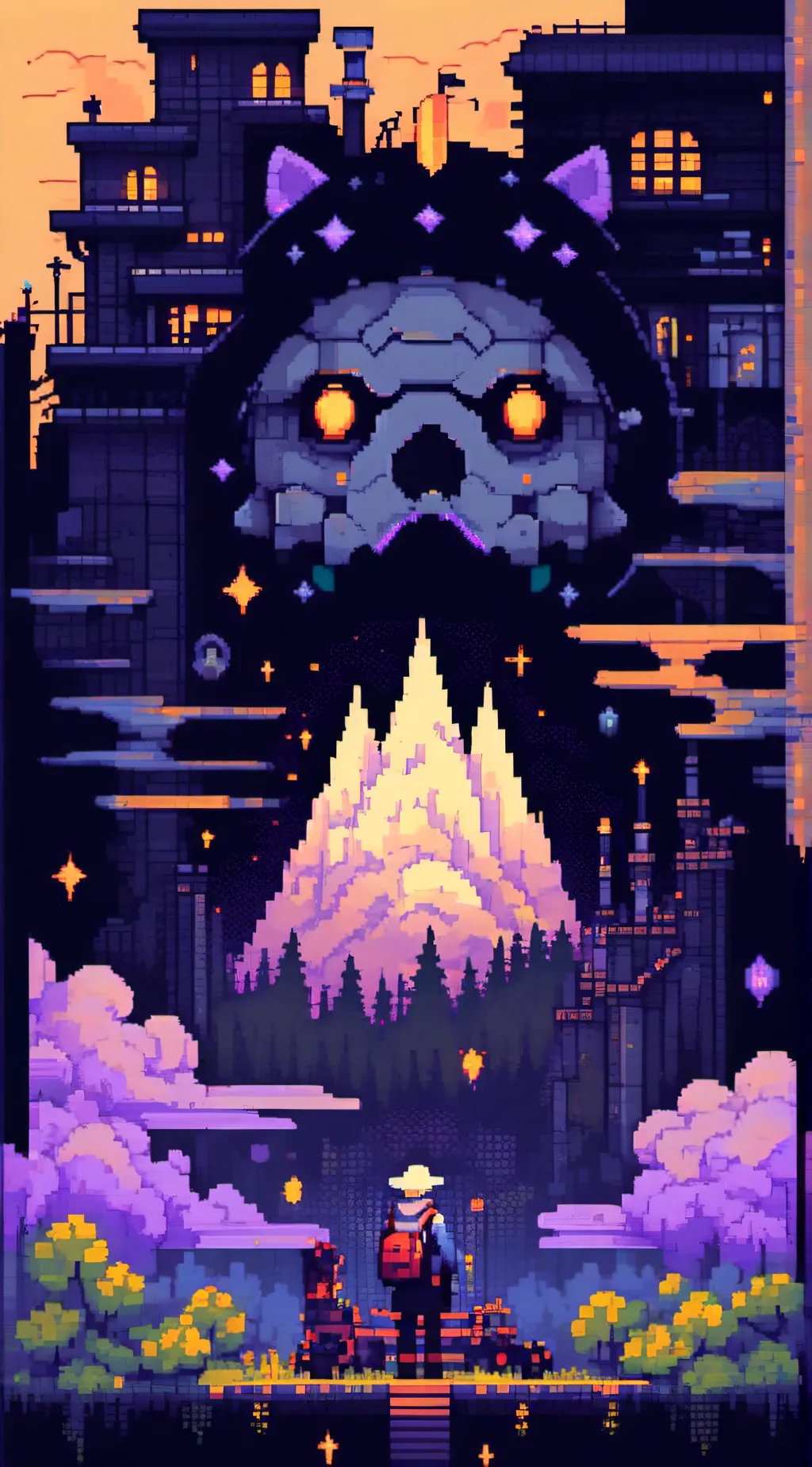 ai character: big gate background