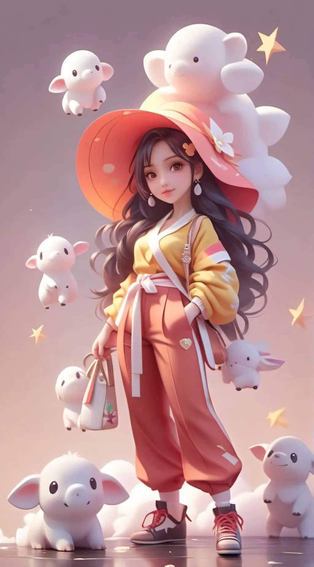 ai character: alastic girl background